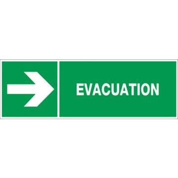 Panneau Evacuation flèche droite - Rigide 450x150mm - 4030913