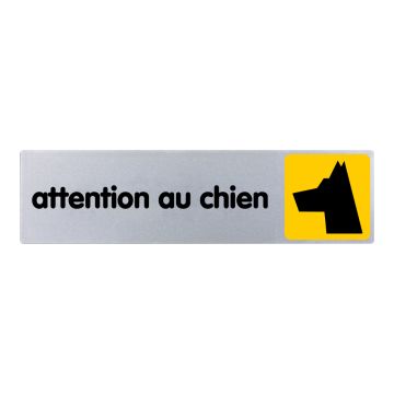 Plaquette de porte Attention au chien - couleur 170x45mm - 4032610