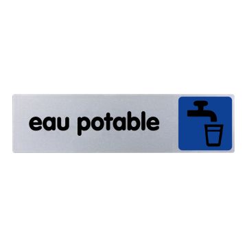 Plaquette de porte Eau potable - couleur 170x45mm - 4032849