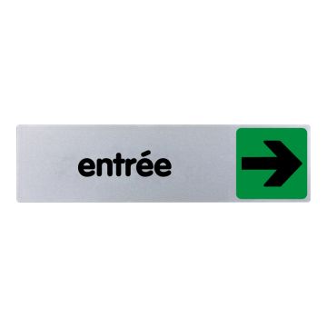 Plaquette de porte Entrée flèche droite - couleur 170x45mm - 4032870