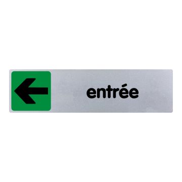 Plaquette de porte Entrée flèche gauche - couleur 170x45mm - 4032887