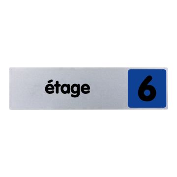 Plaquette de porte 6eme étage - couleur 170x45mm - 4033037