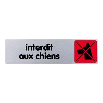 Plaquette de porte Interdit aux chiens (texte) - couleur 170x45mm - 4033174