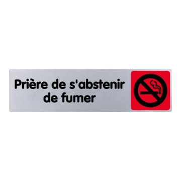 Plaquette de porte Prière de s'abstenir de fumer - couleur 170x45mm - 4033365