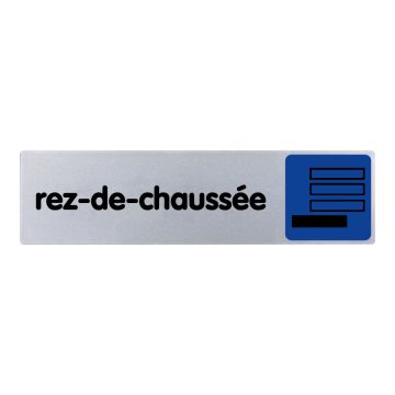 Plaquette de porte Rez-de-chaussée - couleur 170x45mm - 4033440