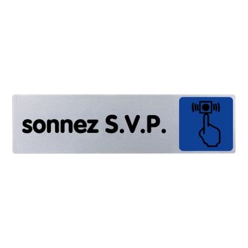 Plaquette de porte Sonnez SVP - couleur 170x45mm - 4033570