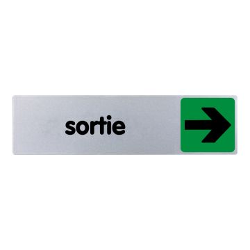 Plaquette de porte Sortie flèche à droite - couleur 170x45mm - 4033594