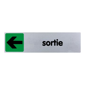 Plaquette de porte Sortie flèche à gauche - couleur 170x45mm - 4033600