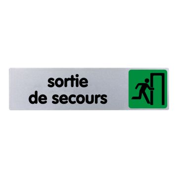 Plaquette de porte Sortie de secours - couleur 170x45mm - 4033624