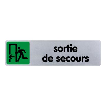 Plaquette de porte Sortie de secours flèche gauche - couleur 170x45mm - 4033648