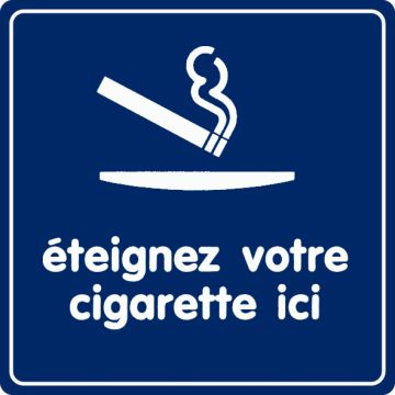 Plaquette Eteignez votre cigarette ici - Plexiglas couleur 90x90mm - Novap