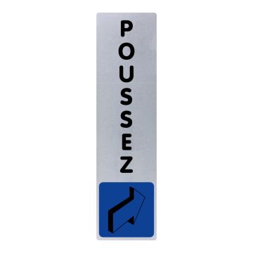 Plaquette de porte Poussez vertical - couleur 170x45mm - 4034386