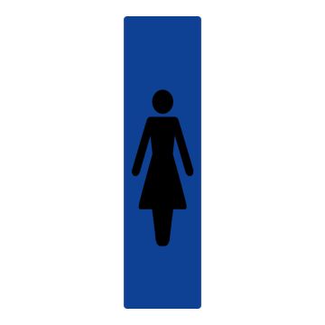 Plaquette de porte Symbole dame vertical - couleur 170x45mm - 4034652