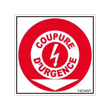 Panneau Coupure d'urgence - Rigide 200x200mm - 4034751