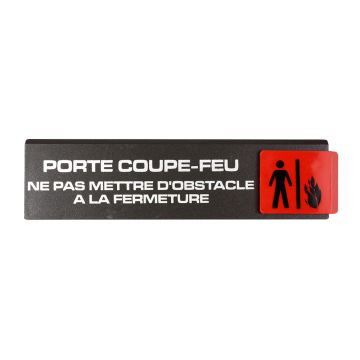 Plaquette de porte Porte coupe-feu ne pas mettre d'obstacle a la fermeture - Europe design 175x45mm - 4034812