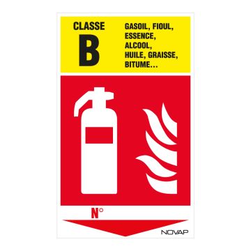 Panneau Extincteur classe B - Rigide 330x200mm - 4034881