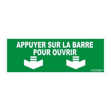 Panneau Appuyer sur la barre pour ouvrir - Rigide 330x120mm - 4035536