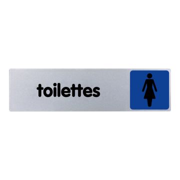 Plaquette de porte Toilettes avec figurine dame - couleur 170x45mm - 4036496