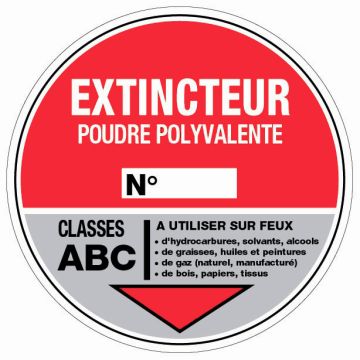 Panneau Extincteur poudre - Rigide Ø180mm - 4040226