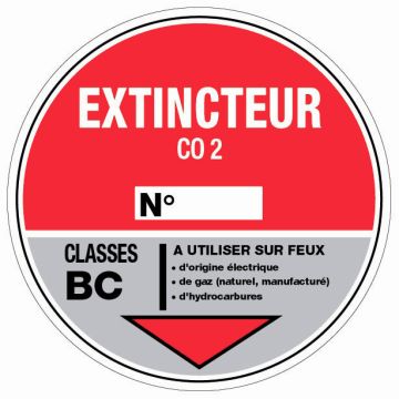 Panneau Extincteur CO2 - Rigide Ø180mm - 4040233