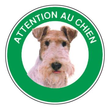 Panneau Attention au chien Fox - Rigide Ø180mm - 4040479