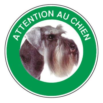 Panneau Attention au chien Schnauzer nain - Rigide Ø180mm - 4040493