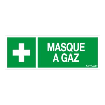 Panneau Masque à gaz avec logo - Rigide 330x120mm - 4140704