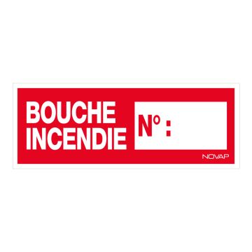 Panneau Bouche d'incendie n° - Rigide 330x120mm - 4140773