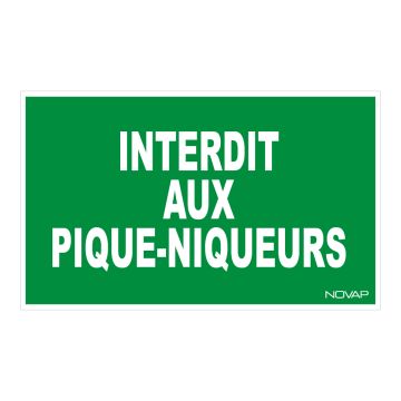 Panneau Interdit aux pique niqueurs - Rigide 330x200mm - 4160368