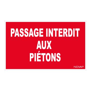 Panneau Passage interdit aux piétons - Rigide 330x200mm - 4160382