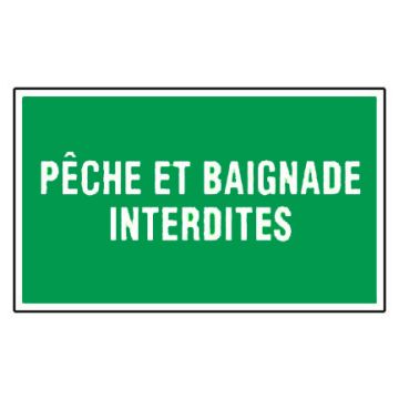 Panneau Pêche et baignade interdit - Rigide 330x200mm - 4160405