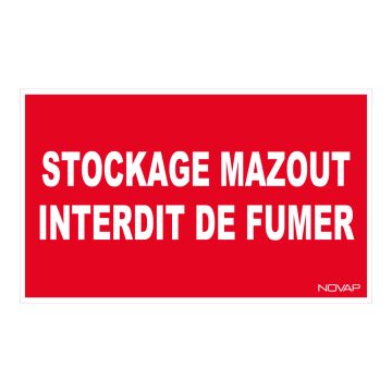 Panneau Stock mazout interdit de fumer - Rigide 330x200mm - 4160542