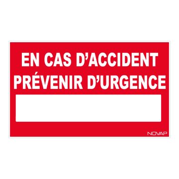 Panneau En cas d'accident prévenir ... - Rigide 330x200mm - 4160658