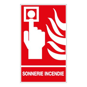 Panneau Sonnerie incendie avec logo - Rigide 330x200mm - 4161105