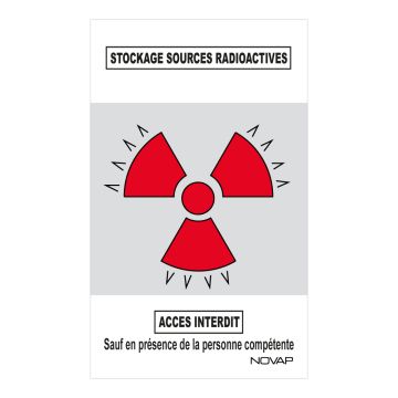 Panneau Danger de zone Stockage sources radioactives - Rigide 330x200mm - 4161440