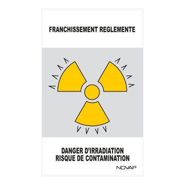 Panneau Danger de zone Franchissement réglementé dangerd'irridiation - Rigide 330x200mm - 4161488