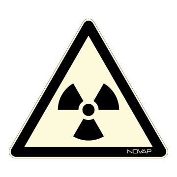 Panneau photoluminescent Danger de radiation - Rigide Triangle 100mm - 4189024