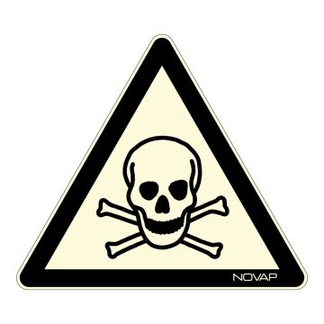 Panneau photoluminescent Danger de mort - Rigide Triangle 100mm - 4189031