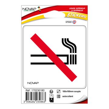 Pictogramme adhésif  - Interdiction de fumer - Zone non fumeur - Novap