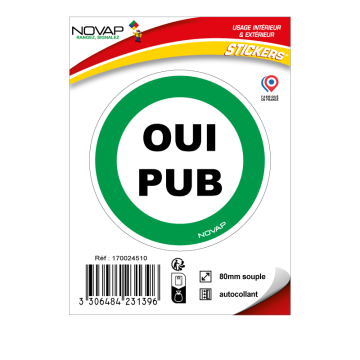 Panneau Oui pub - Vinyle adhésif Ø80mm - 4231396