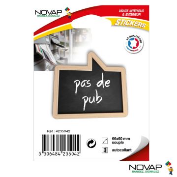 Sticker Pas de pub - modèle bulle - 66 x 60 mm - Novap