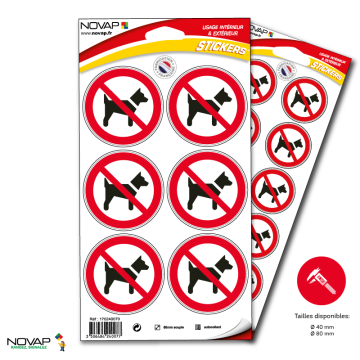 Pictogramme Interdit aux chiens  - Novap