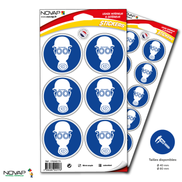 Pictogramme Obligation de porter un casque et un masque de protection respiratoire - Novap