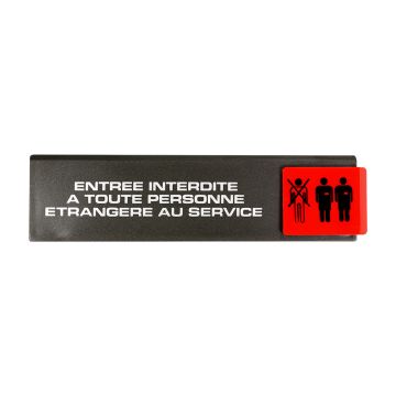 Plaquette de porte Entrée interdite à toute personne étrangère au Service - Europe design 175x45mm - 4260198