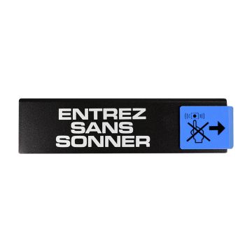 Plaquette de porte Entrez sans sonner - Europe design 175x45mm - 4260235