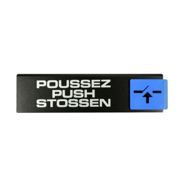 Plaquette de porte Poussez Push Stossen - Europe design 175x45mm - 4260563