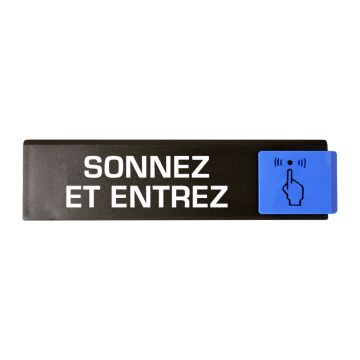 Plaquette de porte Sonnez et entrez - Europe design 175x45mm - 4260686