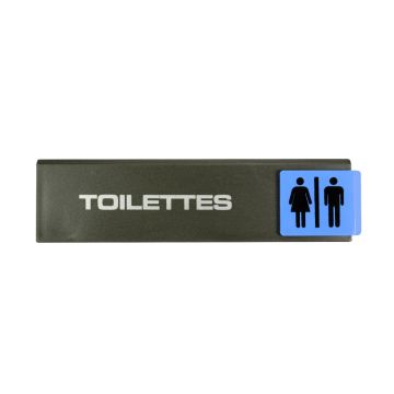 Plaquette de porte Toilettes H/F - Europe design 175x45mm - 4260778