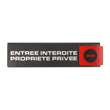 Plaquette de porte Entrée interdite propriété privée - Europe design 175x45mm - 4261041