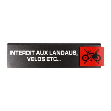 Plaquette de porte Interdit aux landaux, vélos... - Europe design 175x45mm - 4261096